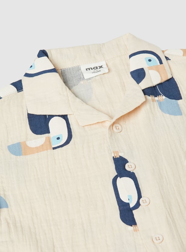 Boys Printed Resort Collar Shirt