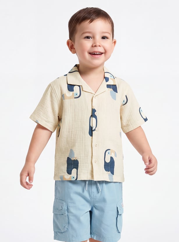 Boys Printed Resort Collar Shirt