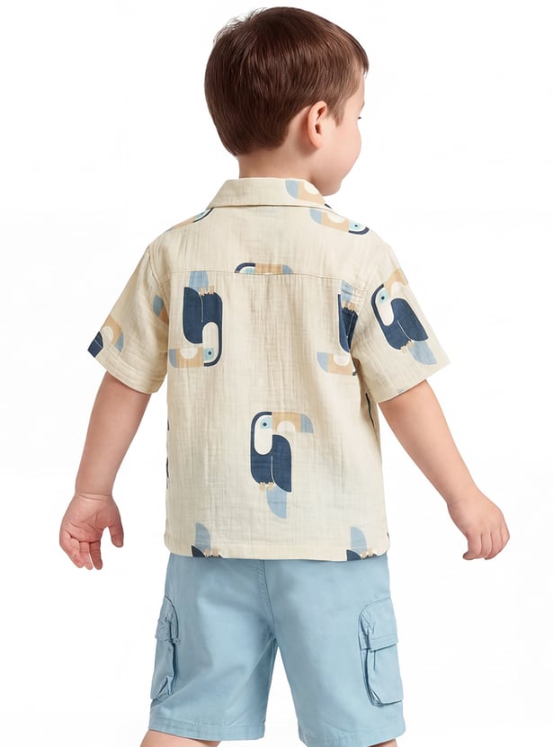 Boys Printed Resort Collar Shirt