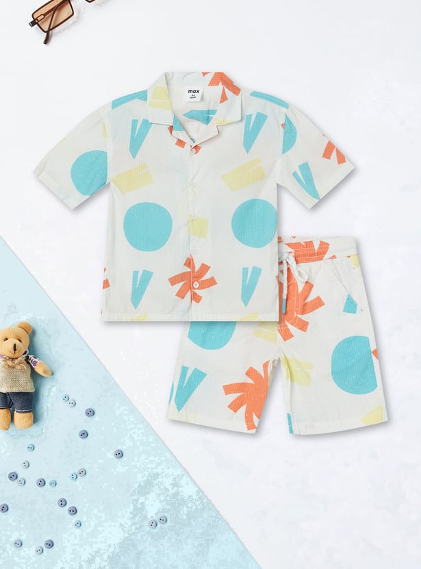 Boys Printed Shorts Set