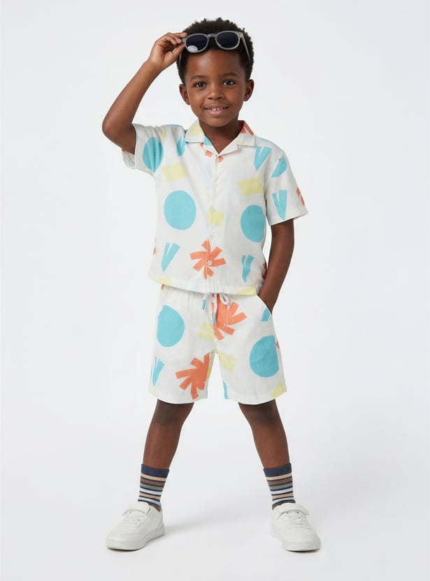 Boys Printed Shorts Set