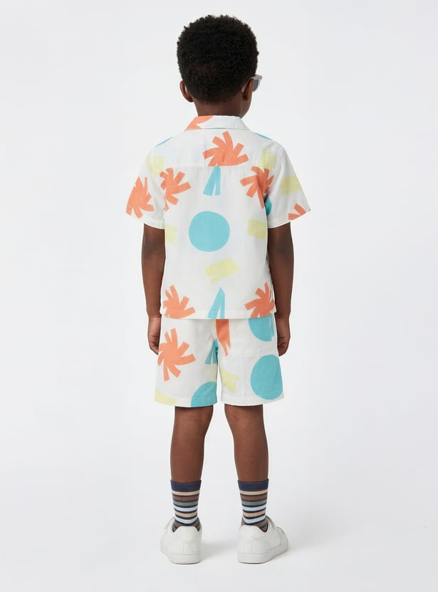 Boys Printed Shorts Set
