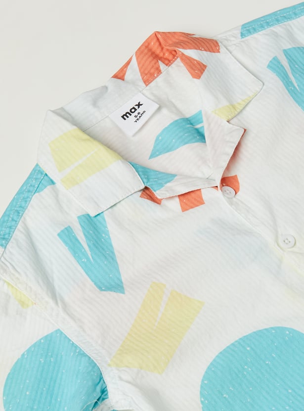 Boys Printed Shorts Set