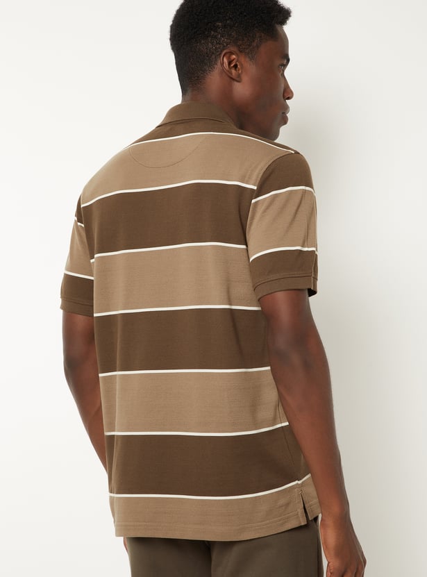 Men Striped Polo T-shirt