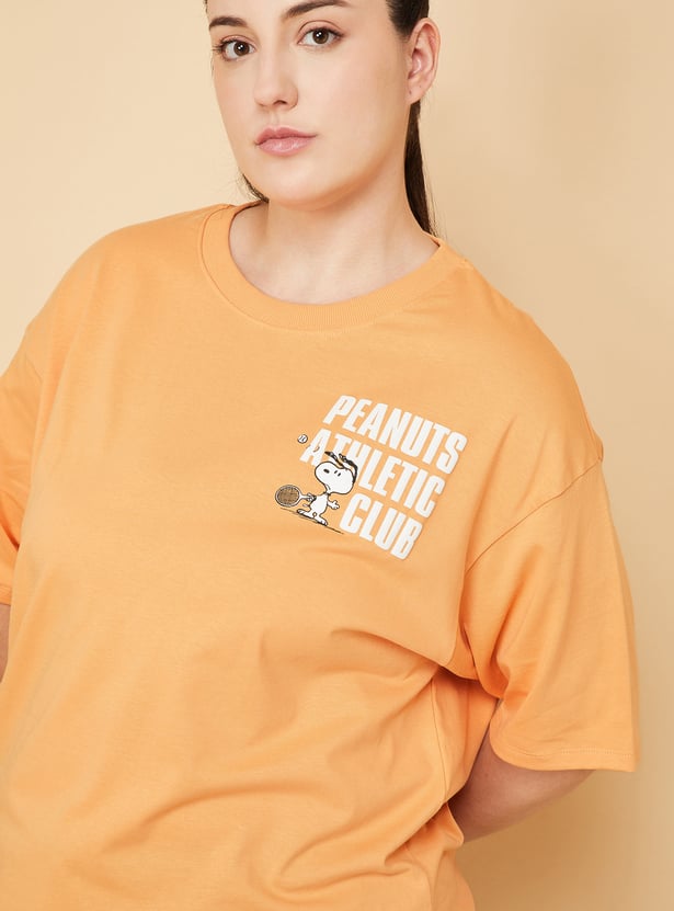 Women Snoopy Oversized Sports T-shirt