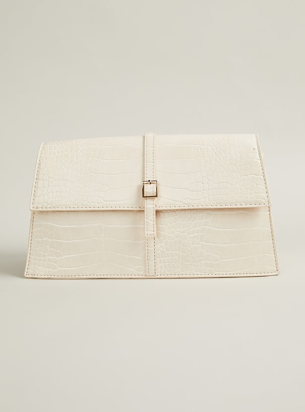 Women Croc-Textured Shoulder Bag