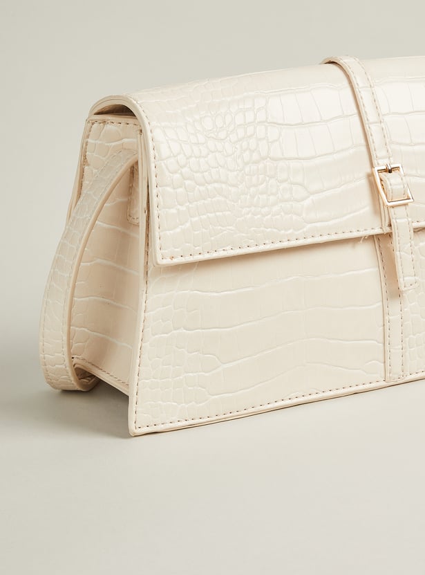 Women Croc-Textured Shoulder Bag