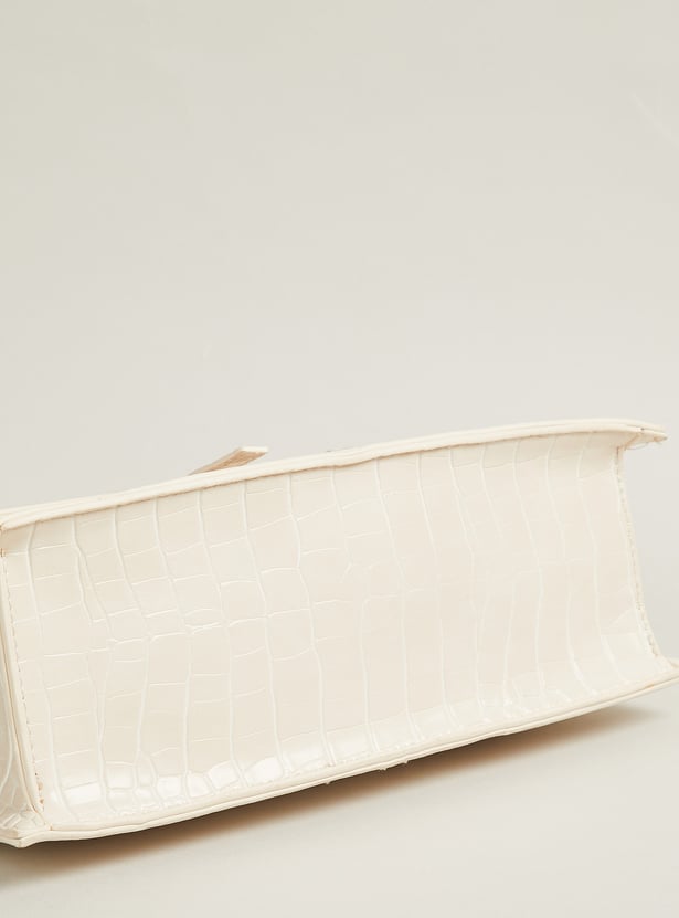 Women Croc-Textured Shoulder Bag