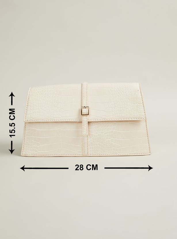 Women Croc-Textured Shoulder Bag