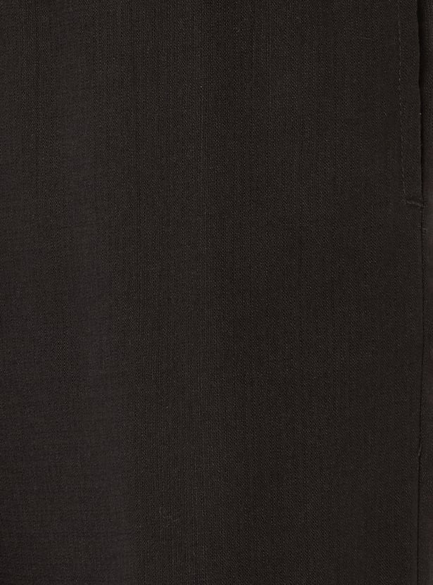 Women Solid Wide Leg Trousers