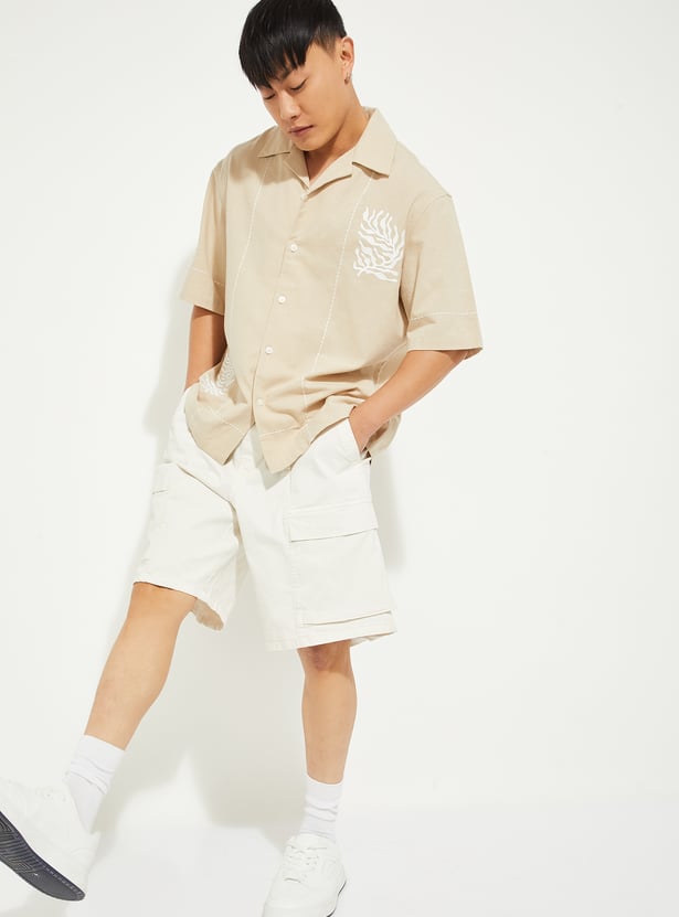 URB_N Men Embroidered Resort Shirt