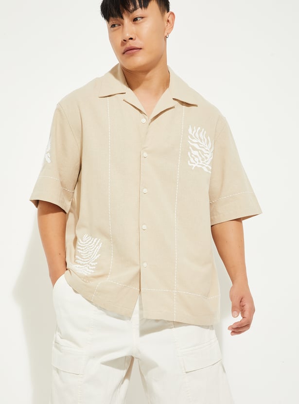 URB_N Men Embroidered Resort Shirt