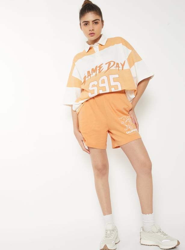 Women Snoopy Print Sports Shorts