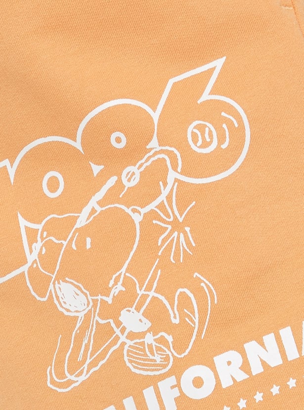 Women Snoopy Print Sports Shorts