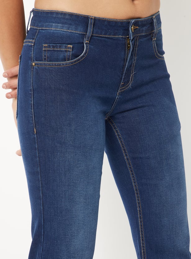 Women Washed Flared Jeans