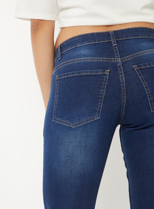 Women Washed Flared Jeans