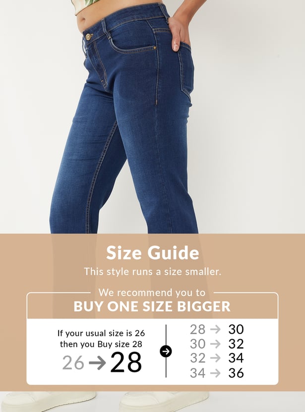 Women Washed Flared Jeans