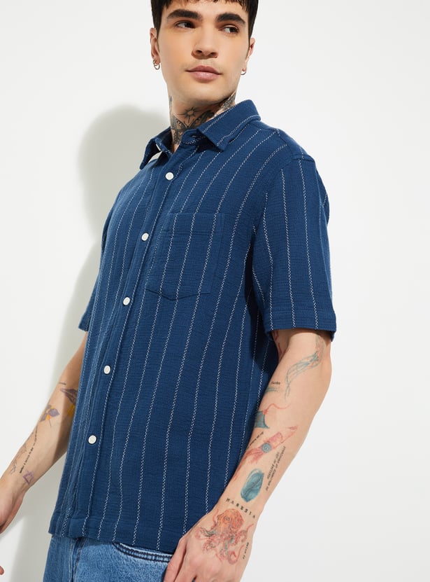 URB_N Men Striped Regular Fit Shirt