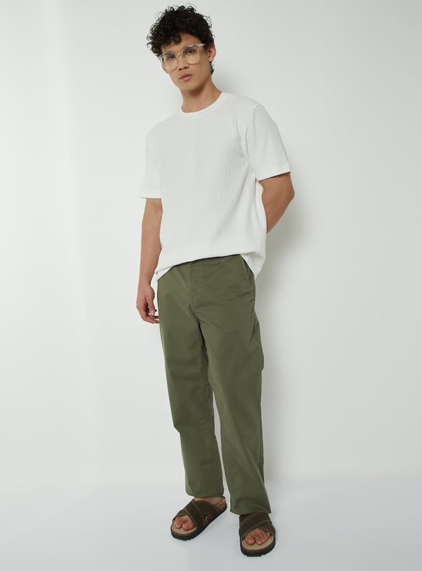 Men Structured Regular Fit T-Shirt