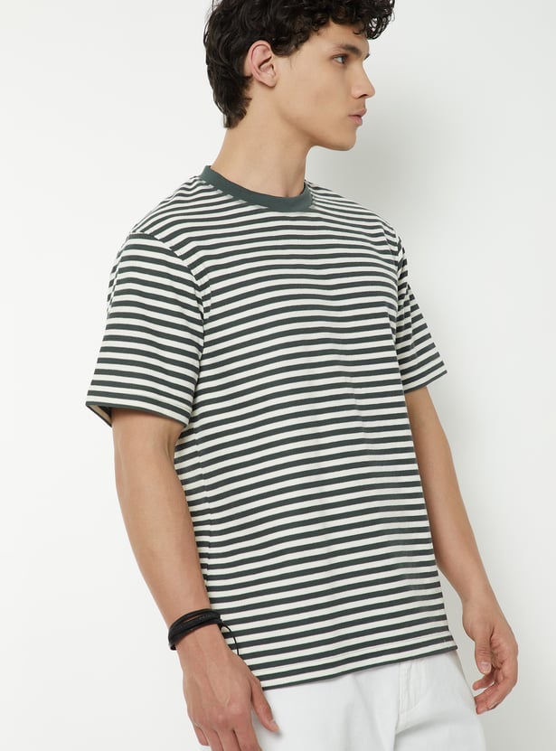 Men Structured Striped T-Shirt