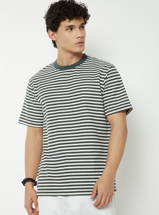 Men Structured Striped T-Shirt