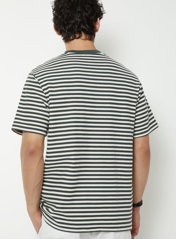 Men Structured Striped T-Shirt