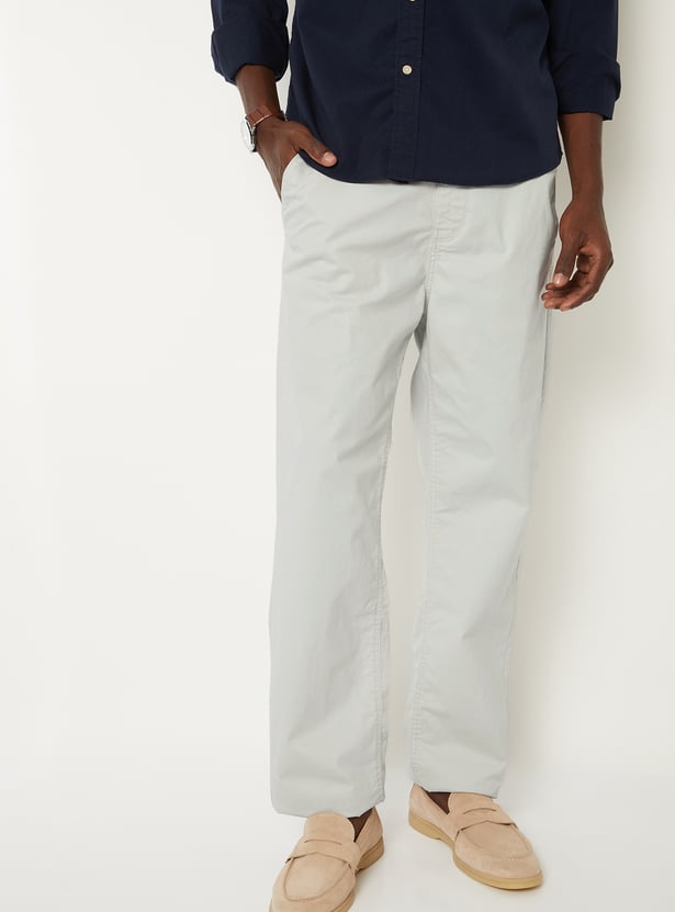 Men Soft Touch Regular Fit Twill Pants