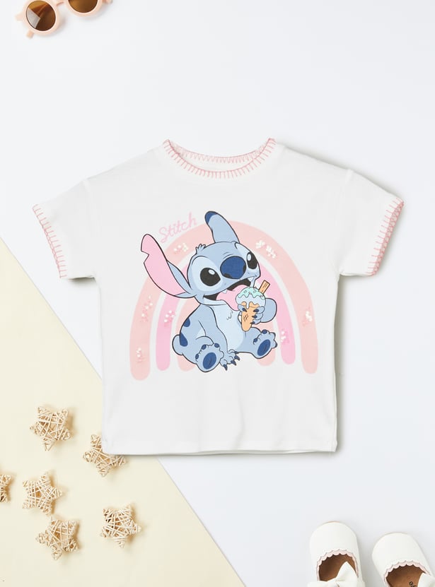 Girls Stitch Print T-shirt