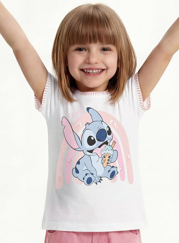 Girls Stitch Print T-shirt