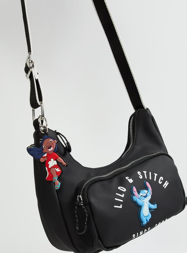 Girls Lilo & Stitch Sling Bag with Teddy Bear Keychain