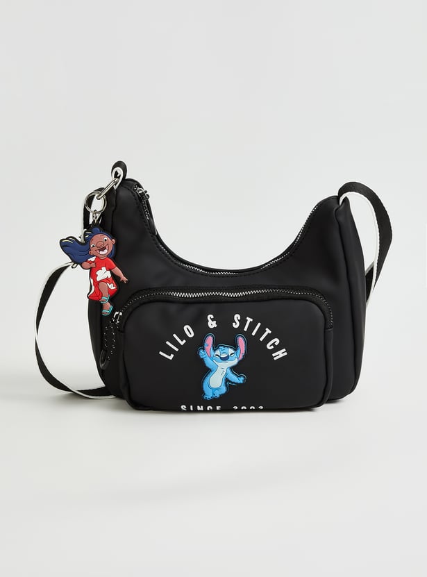 Girls Lilo & Stitch Sling Bag with Teddy Bear Keychain