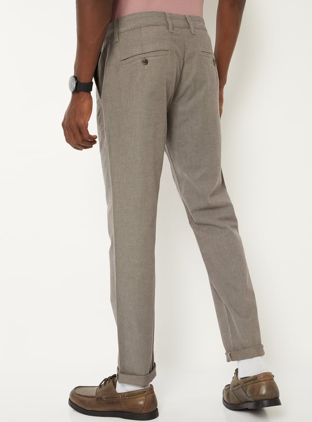 Men Solid Slim Fit Trousers