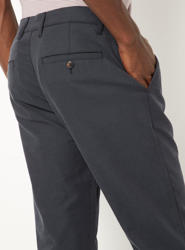 Men Solid Slim Fit Trousers