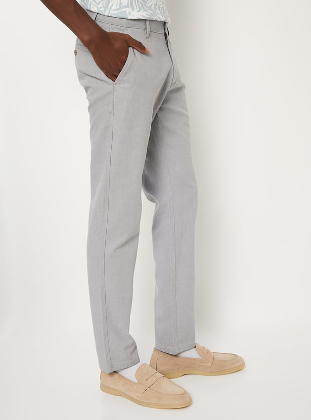 Men Solid Slim Fit Trousers