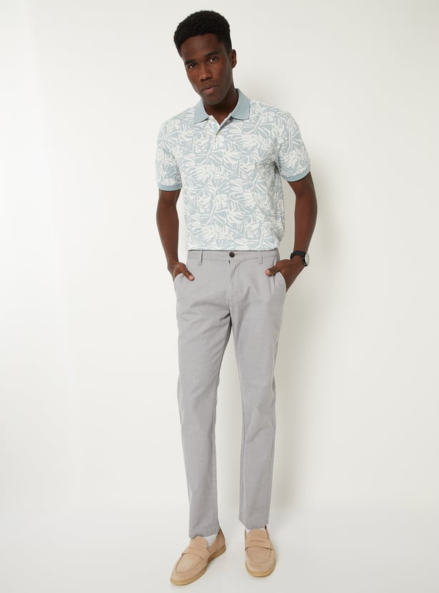 Men Solid Slim Fit Trousers