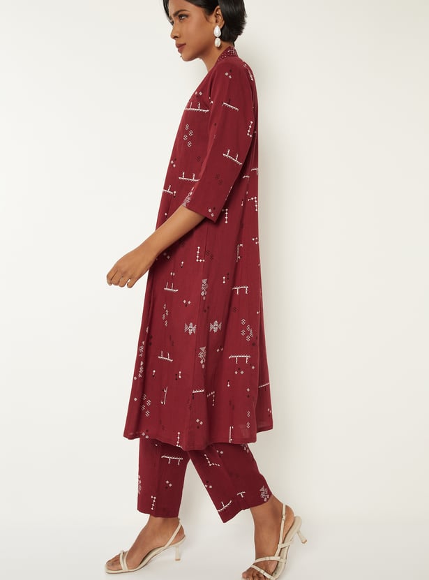 Women Printed Kalidar Kurta Set