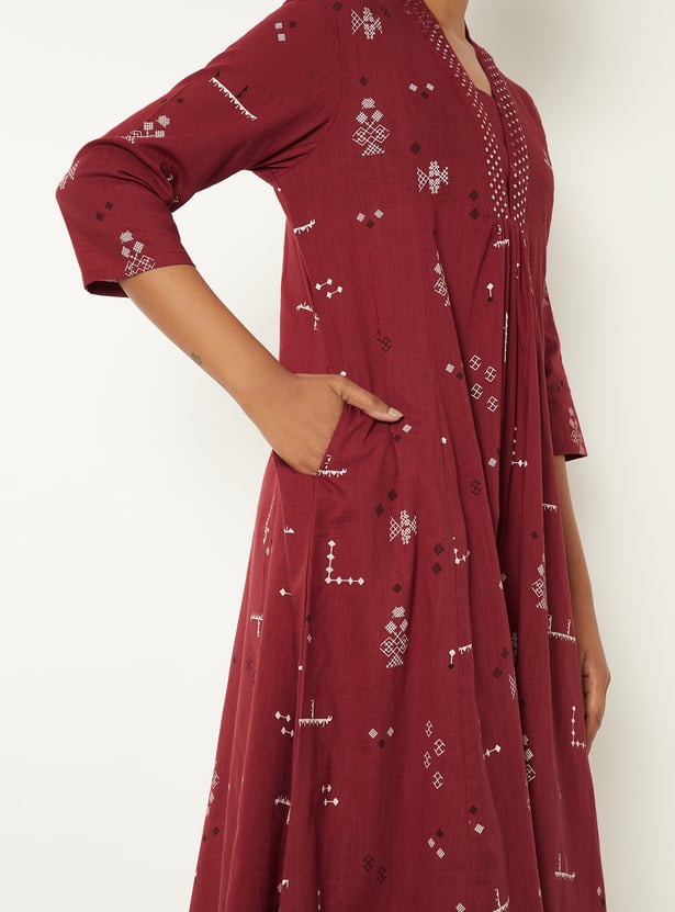 Women Printed Kalidar Kurta Set