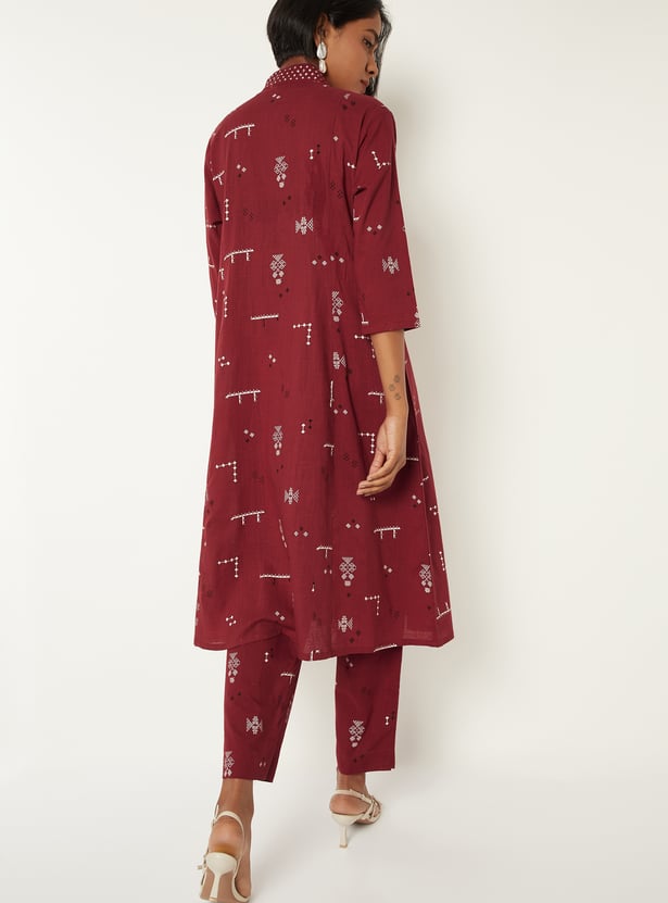 Women Printed Kalidar Kurta Set