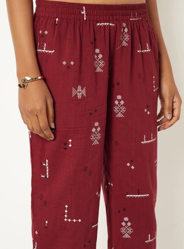 Women Printed Kalidar Kurta Set