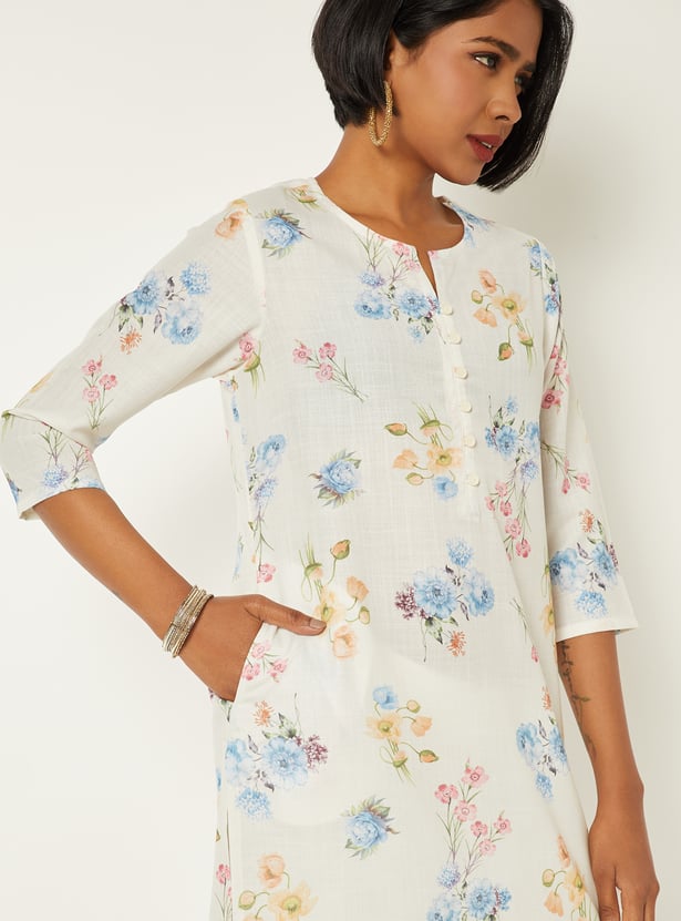 Women Printed Straight Kurta Set with Dupatta