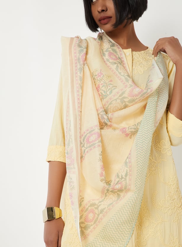 Women Embroidered Straight Kurta Set