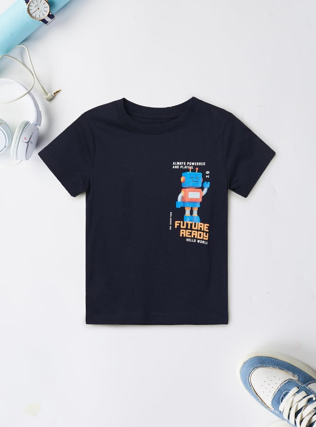 Boys Robot Print T-shirt