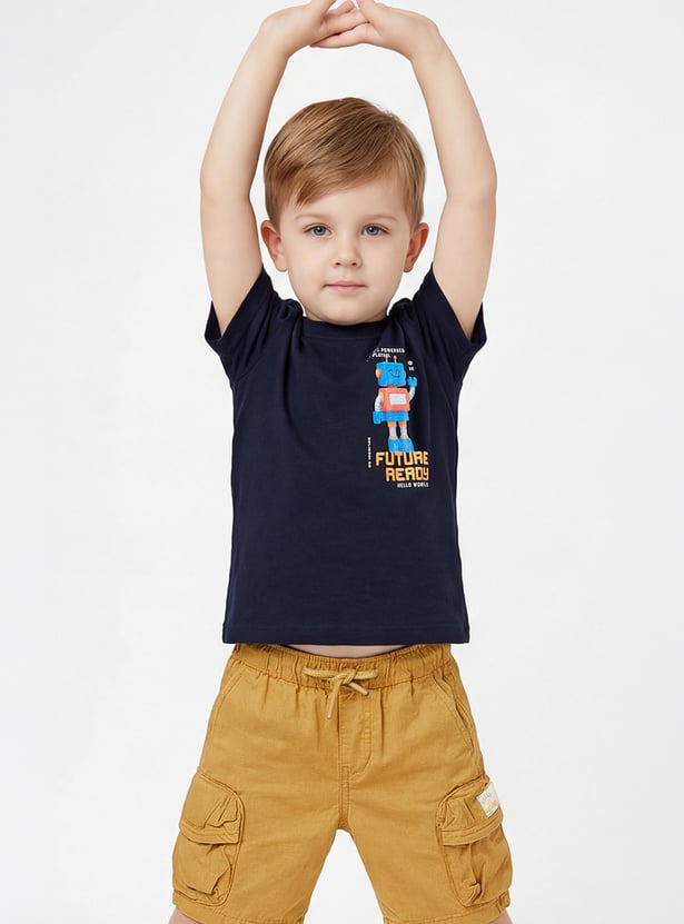 Boys Robot Print T-shirt
