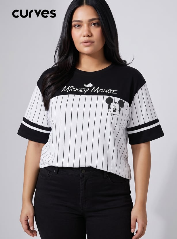 URB_N Women Mickey Mouse Oversized T-shirt