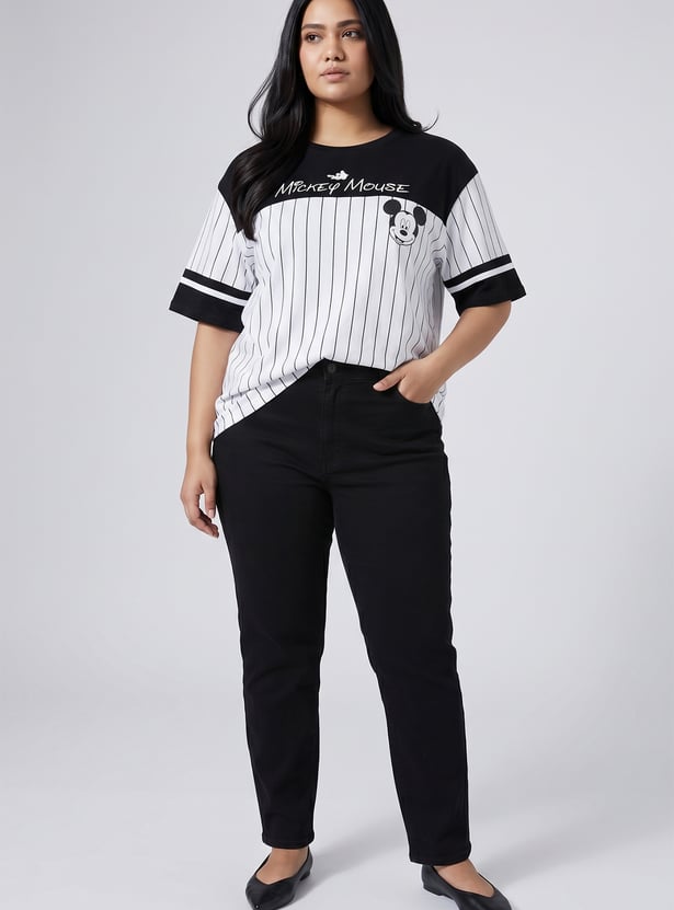URB_N Women Mickey Mouse Oversized T-shirt