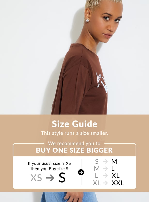 ALAYA F X URB_N Women Printed Relaxed Fit T-shirt