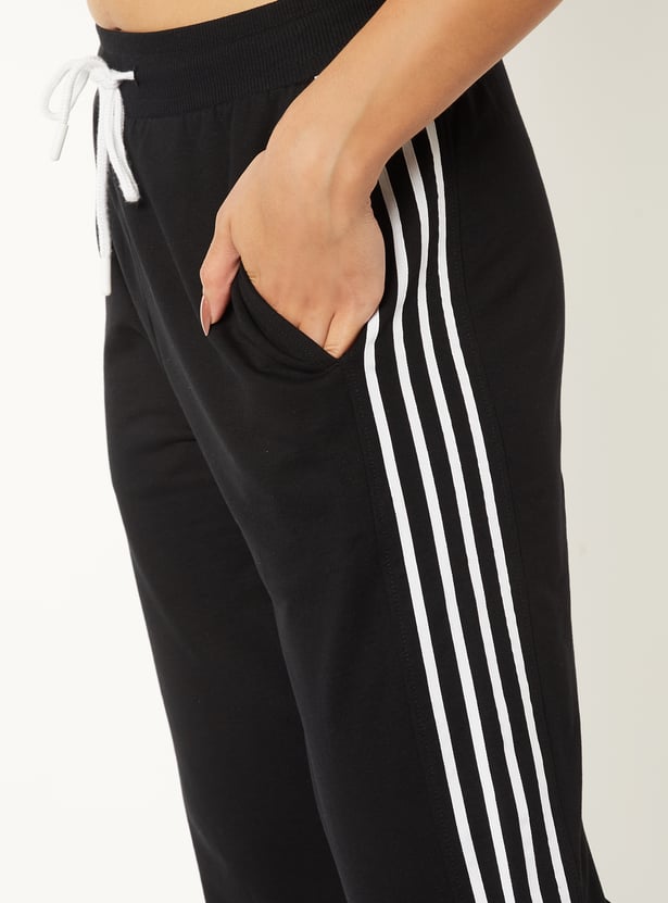 Women Striped Wide Leg Track Pants
