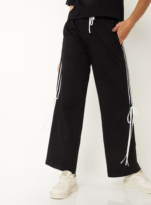Women Striped Wide Leg Track Pants