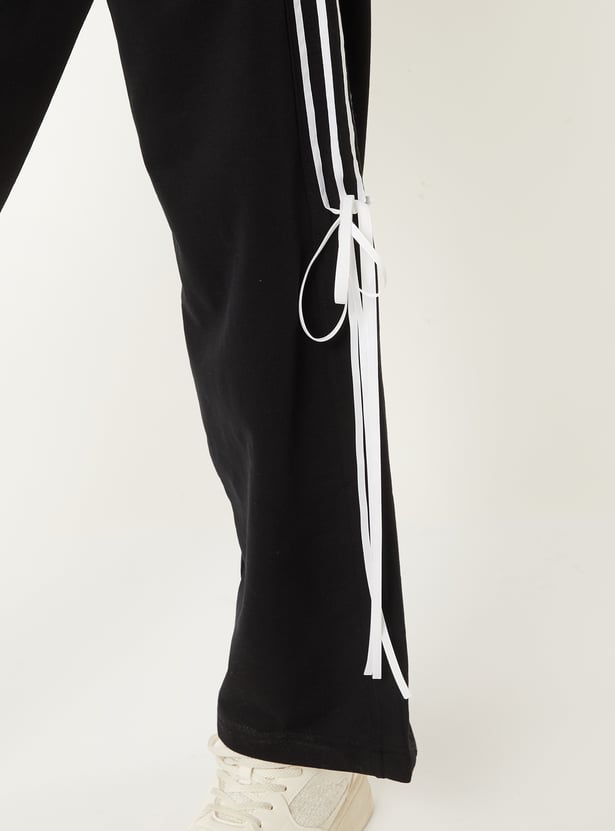 Women Striped Wide Leg Track Pants
