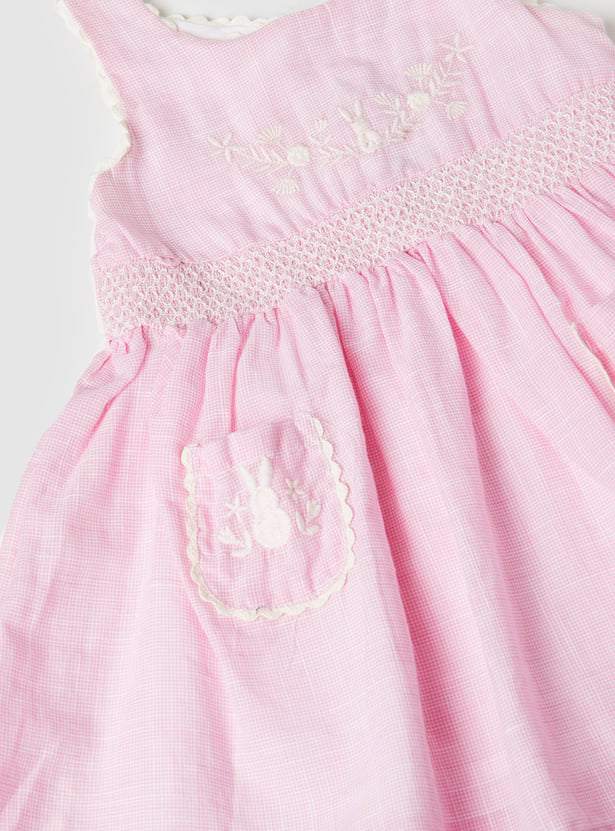 Girls Embroidered Sleeveless Dress